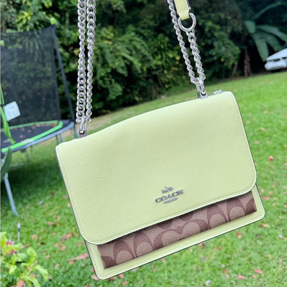 Coach Lime and Brown Crossbody Bag